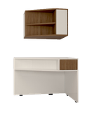 میز تحریر سفید قهوه ای ام دی اف با دو کشو مدل D.007