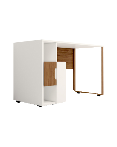 میز تحریر سفید-قهوه ای با روکش ضدخش برجسته مدل D.008