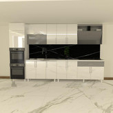 کابینت اماده هایگلاس ترک 3.6 متری دستگیره ای دارای کابینت فر