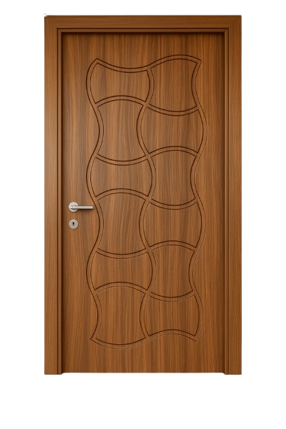 درب داخلی اتاقی MDF (ام دی اف) 8 میلیمتر طرح CNC با روکش PVC کد 124