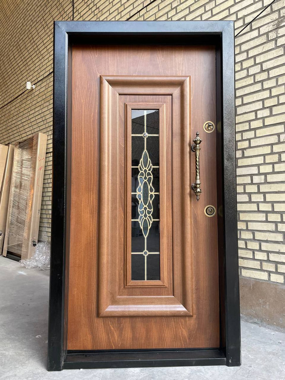 درب ورودی آپارتمانی ضدسرقت ونی گلس شیشه مشکی