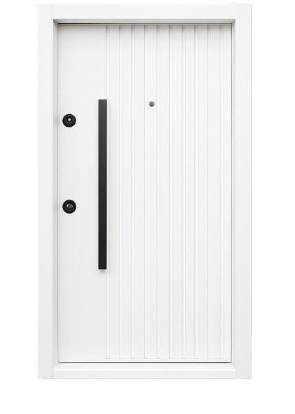 درب ورودی آپارتمانی ضدسرقت رویه فلزی رنگ سفید طرح رایان ضد دیلم