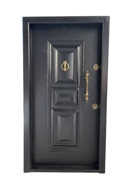 درب ورودی آپارتمانی ضدسرقت رویه فلزی رنگ مشکی طرح پردیس ضد دیلم