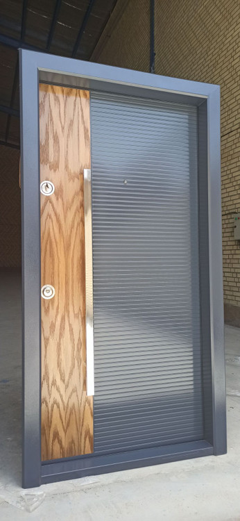 درب ورودی آپارتمانی ضدسرقت رنگ بلوط طوسی ضد دیلم