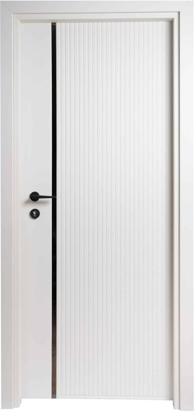 درب داخلی اتاق خواب ام دی اف MDF مدل S 211 سوپرمات کرم استیل خور دو طرفه