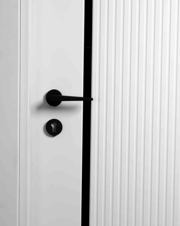 درب داخلی اتاق خواب ام دی اف MDF مدل S 211 سوپرمات کرم استیل خور دو طرفه