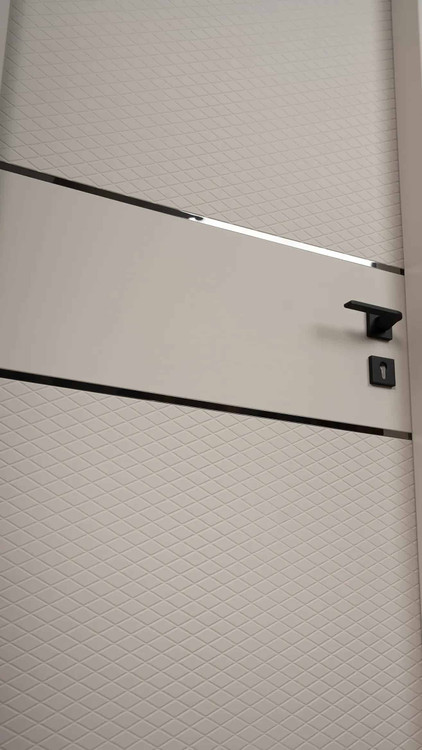 درب داخلی اتاق ام دی اف MDF مدل ۲۰۸ روکش سوپرمات بژ استیلخور