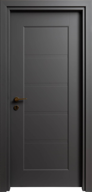 درب داخلی اتاق ام دی اف MDF مدل 5 قاب روکش سوپرمات طوسی تیره