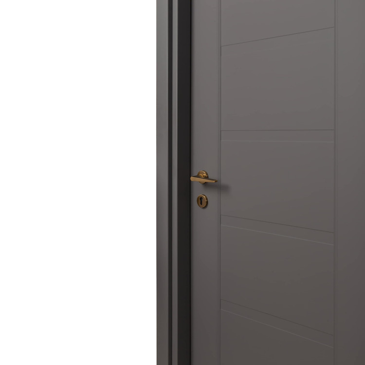 درب داخلی اتاق ام دی اف MDF مدل 5 قاب روکش سوپرمات طوسی تیره