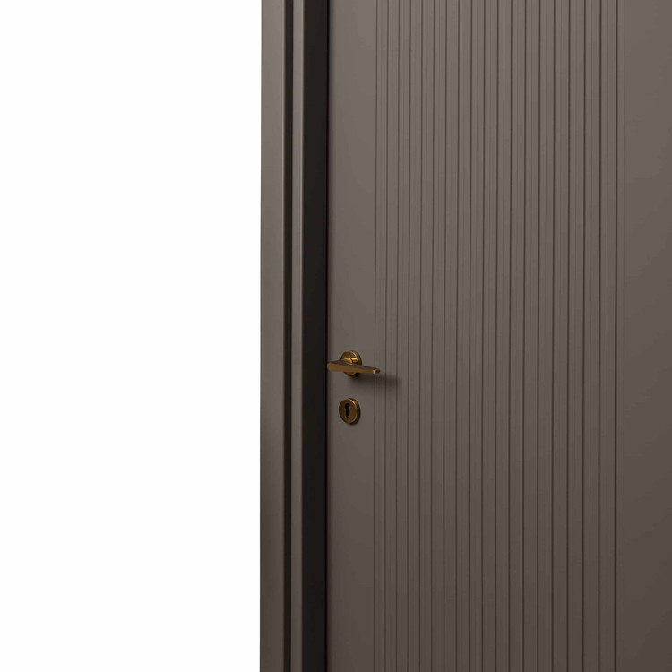 درب داخلی اتاق ام دی اف MDF مدل رئال روکش سوپرمات طوسی تیره