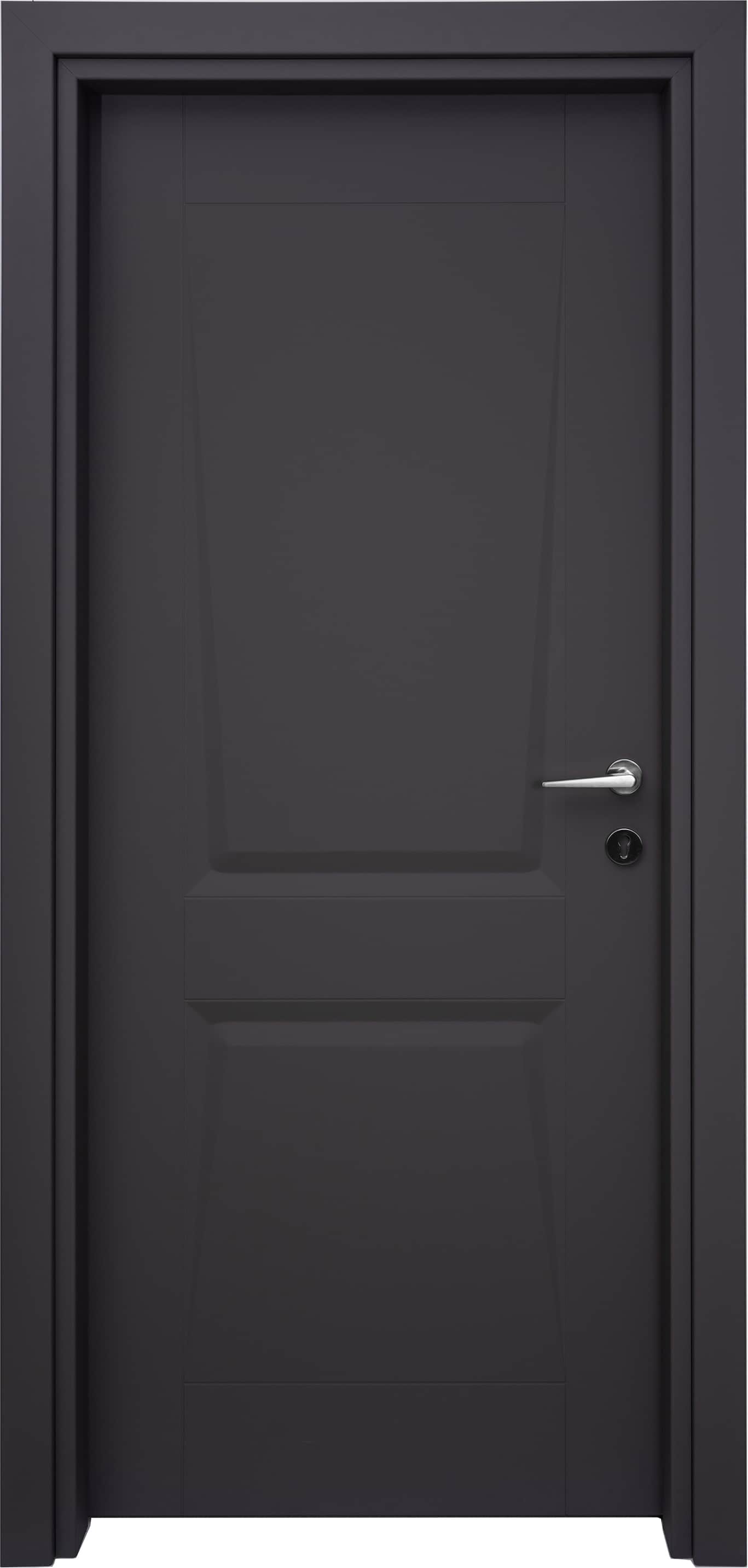 درب داخلی اتاق ام دی اف MDF مدل کوبیسم روکش سوپرمات طوسی تیره