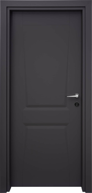 درب داخلی اتاق ام دی اف MDF مدل کوبیسم روکش سوپرمات طوسی تیره