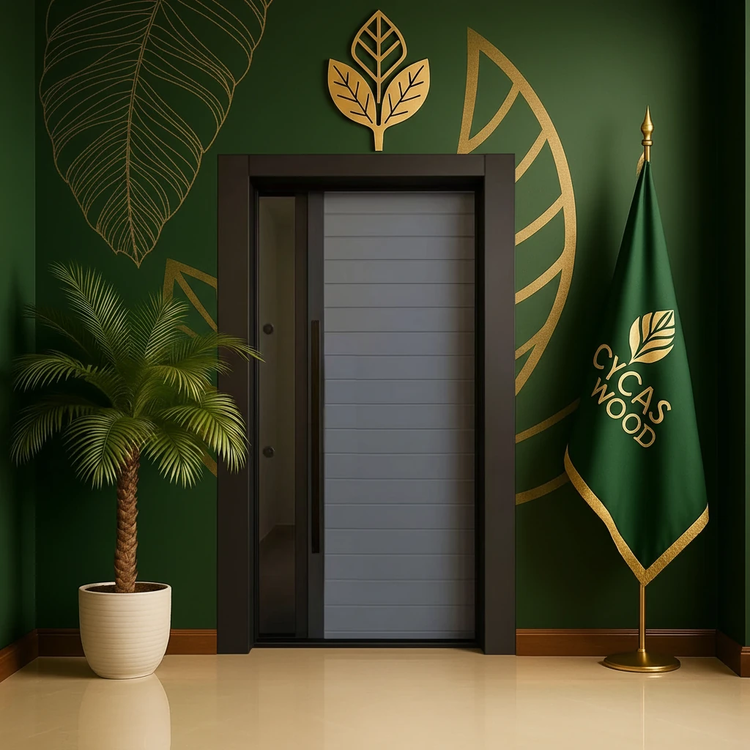 درب ورودی ضد سرقت مدرن مدل طوسی و شیشه