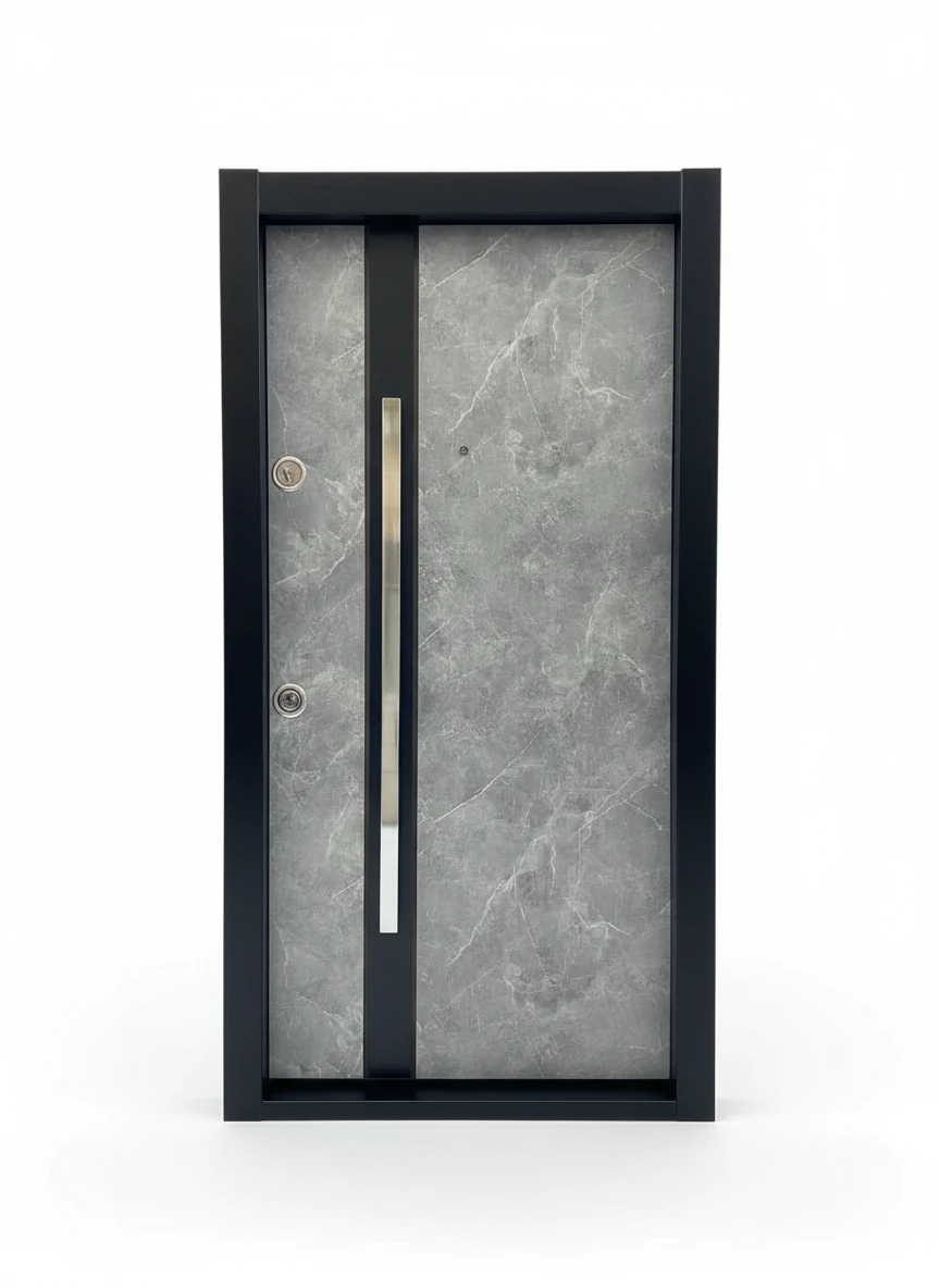 درب ورودی آپارتمان ضدسرقت لامینوکس طرح سنگ ضد دیلم