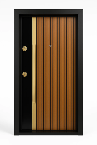 درب ورودی آپارتمانی ضدسرقت مدل ورتی گلس روکش راش ضد دیلم