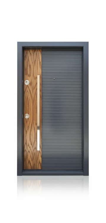 درب ورودی آپارتمانی ضدسرقت رنگ بلوط طوسی ضد دیلم