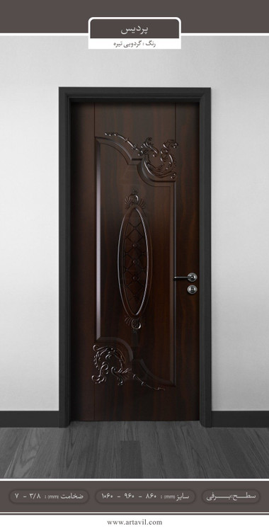 درب داخلی اتاقی و سرویسی ملامینه HPL مدل پردیس | ضدخش و مقاوم