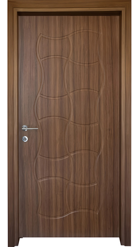 درب داخلی اتاقی MDF (ام دی اف) 8 میلیمتر طرح CNC با روکش PVC کد 124