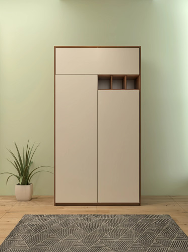 کمد مینیمال سفید قهوه ای با اتصالات الیت ترک مدل C.L008