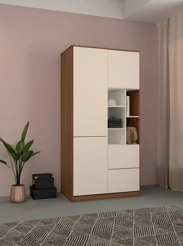 کمد سفید قهوه ای ام دی اف درب مگنتی مدل C.L004