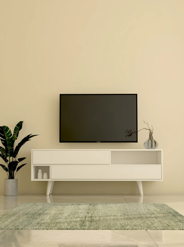 میز تلویزیون سفید مینیمال ام دی اف مدل T.S0015