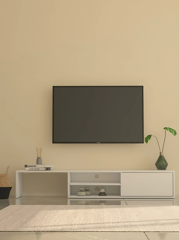 میز تلویزیون سفید ام دی اف ضد خش مدل T.S009