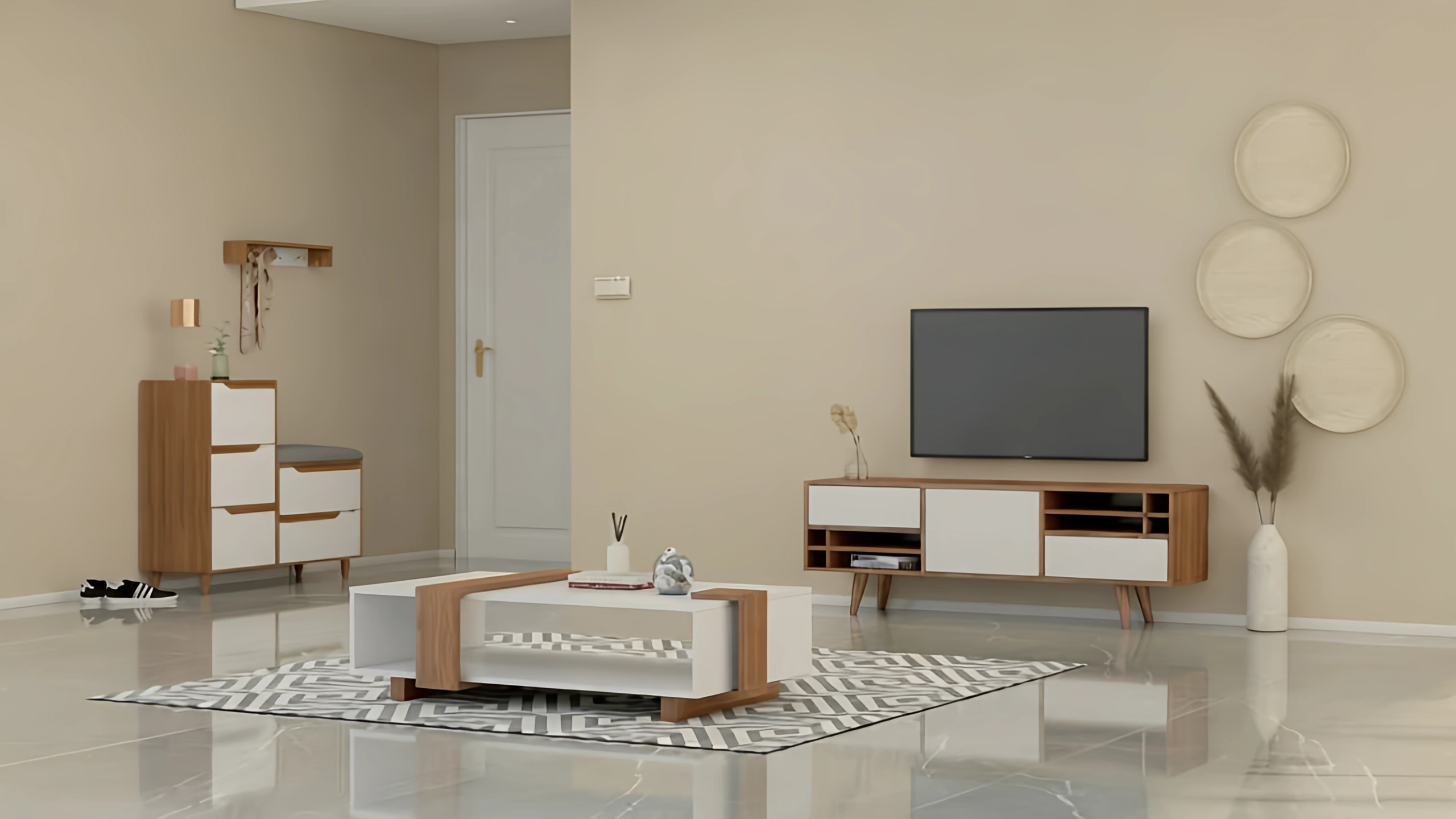 ست میز جلو مبلی، میز تلویزیون و کنسول کم‌جا Set003 – MDF ضدخش
