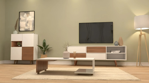 ست میز جلو مبلی، میز تلویزیون و کنسول کمجا Set001 – MDF ضدخش