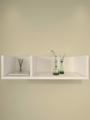 شلف دیواری مینیمال سفید دارای روکش ضدخش مدل S.H0011