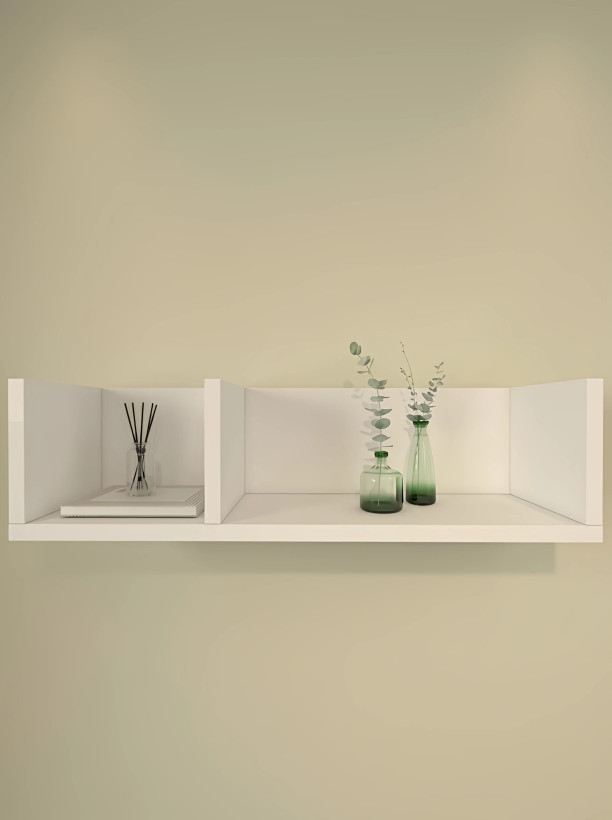شلف دیواری مینیمال سفید دارای روکش ضدخش مدل S.H0011