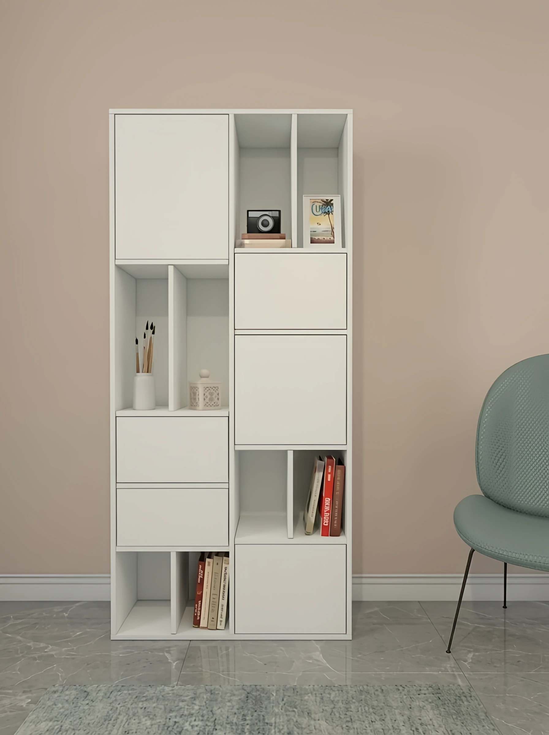کتابخانه ام دی اف مینیمال درب مگنتی مدل L.0010