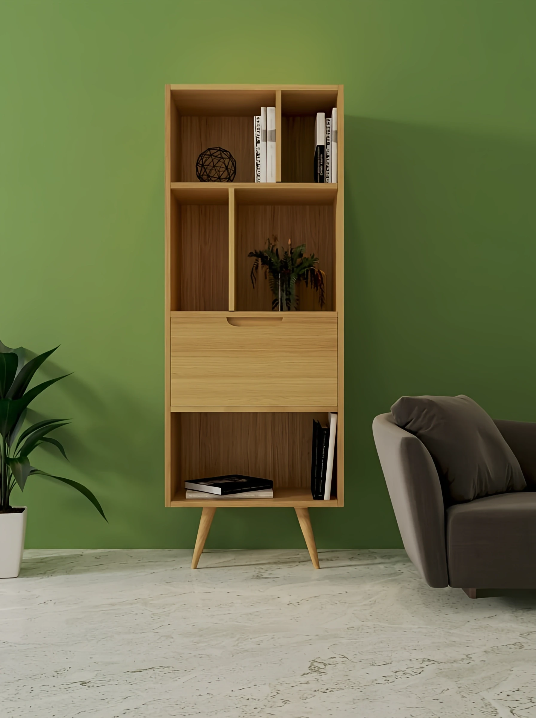 کتابخانه L.003 قهوه ای